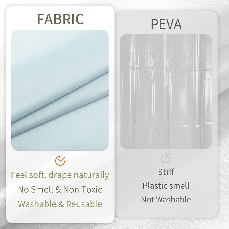 ALYVIA SPRING Stall Fabric Shower Curtain Liner Waterproof - Soft & Lightweight Small Shower Curtain with Magnets for Narrow Stall Size, Machine Washable - 36x72, Blue - Image 4