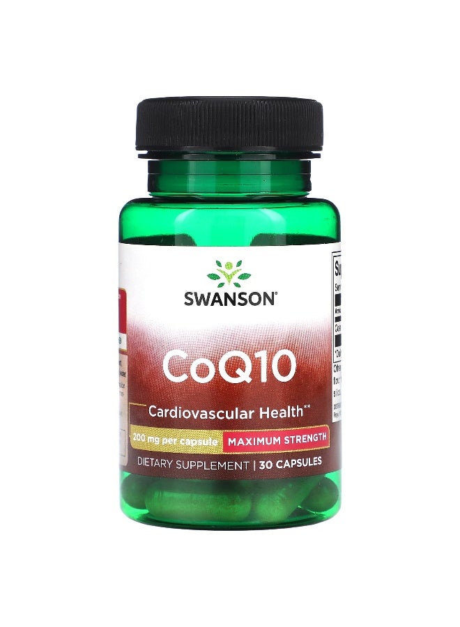 SWANSON سوانسون، CoQ10، قوة قصوى، 200 ملغ، 30 كبسولة - Image 1