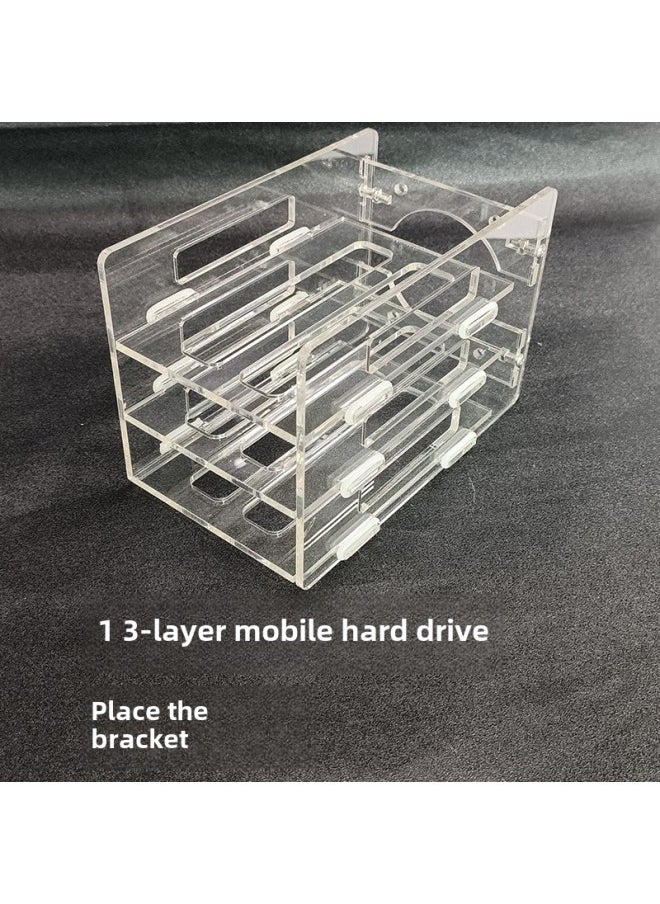 Generic Mobile Placement Bracket Storage Rack 2.5 Inch Box Transparent Placement Rack Multi-layer Box-Color:3 Layers Of Transparent  - Image 1