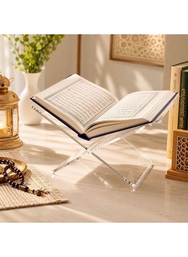 نورفيلا حامل كتب أكريليك شفاف 27 × 14 سم، حامل قراءة للكتب والمجلات وكتب الطبخ والمصحف للاستخدام المكتبي والمنزلي - Image 4