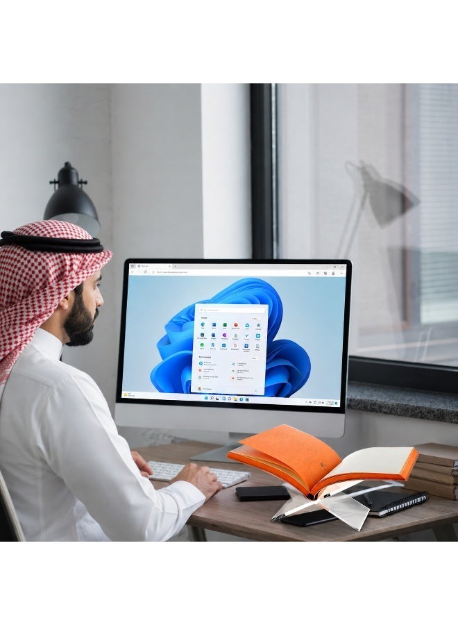 نورفيلا حامل كتب أكريليك شفاف 27 × 14 سم، حامل قراءة للكتب والمجلات وكتب الطبخ والمصحف للاستخدام المكتبي والمنزلي - Image 5