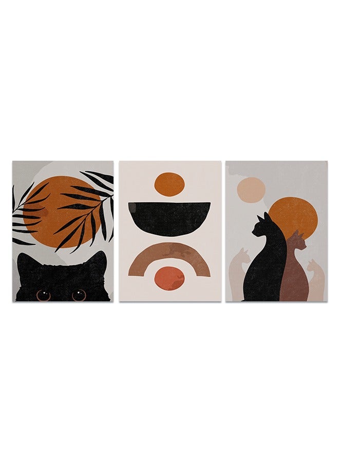 ماركتنا طقم من ثلاث لوحات كانفس على إطار خشبي بتصميم الفن البوهيمي - Image 2