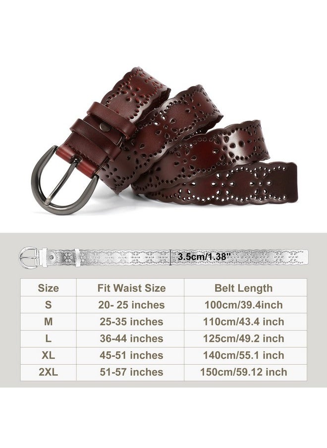 Women Plus Size Leather Belt For Jeans Dresses Pants Hollow Flower Waist Belts With Solid Pin Buckle - pzsku/Z3407B0264BB541C3CFA7Z/45/_/1718267027/5314f931-13cc-47b5-89d2-c465e91009f4