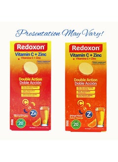 Redoxon Vitamin C + Zinc Effervescent Tablets Of Vitamin C And Zinc Helps Support Your Immune System Orange Flavor 20 Effervescent Tablets 2.82 Oz Box  - Image 3
