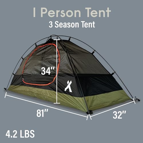 Bear Grylls 1 Person Hiking & Backpacking Tent - 3 Season Ultralight, Waterproof Tent for Camping with Rain Fly and Footprint - Black - Image 2