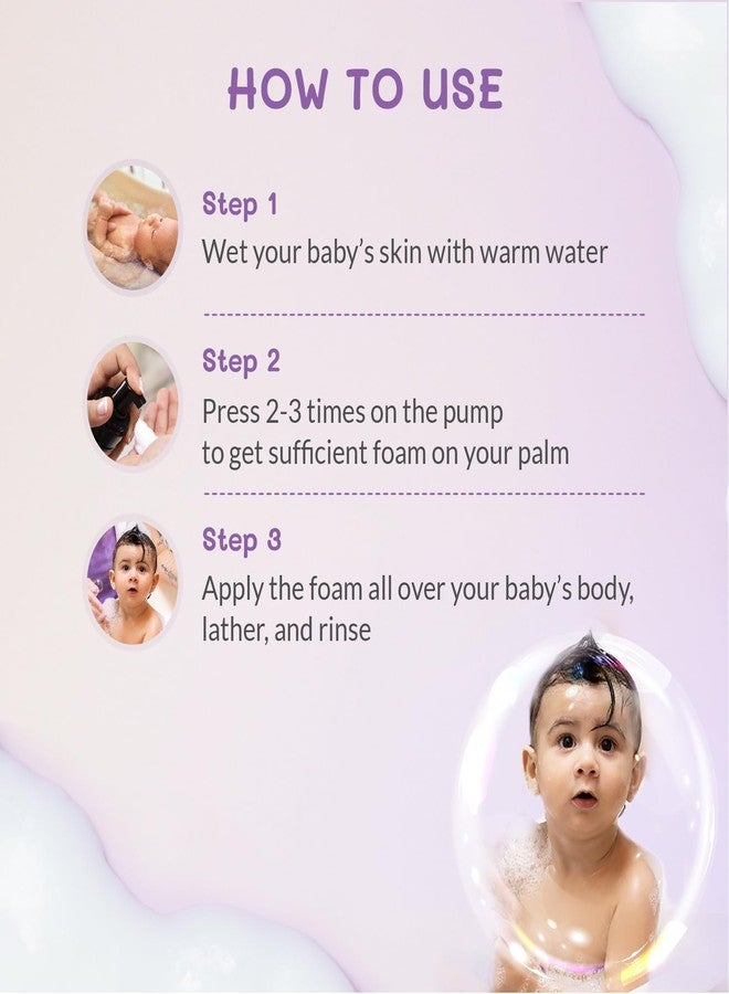 AreoVeda Baby Head-To-Toe Foam Wash With Self-Foaming Pump (500ml) I Tear-Free Baby Wash I 24 Hrs Hydration I pH 5.5 With PENTAVITIN® & Aloe Vera I Safe from Day 1 I Lab Tested, Ecocert Certified, EWG Verified - Image 5