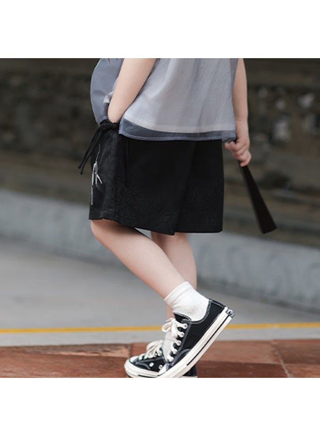 Flag Platinum Qibo Boys' Hanfu Spring And Autumn New Chinese-style Vintage Children's Traditional Clothing Bamboo Shadow Shorts (shorts Only) 100 - Image 5