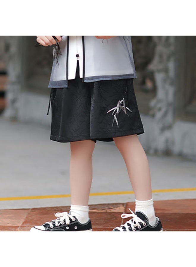 Flag Platinum Qibo Boys' Hanfu Spring And Autumn New Chinese-style Vintage Children's Traditional Clothing Bamboo Shadow Shorts (shorts Only) 100 - Image 3