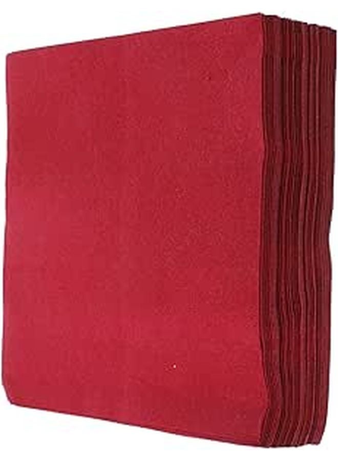 Dark Red Disposable Paper Napkins 25pcs Thick Cloth Texture for Wedding Banquet Restaurant - Image 1