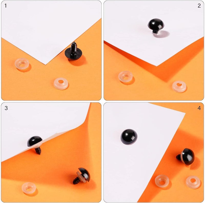 Vanblue 260pcs 20mm Safety Eyes for Amigurumi with Washers Black Safety Eyes for Crocheting Plastic Crochet Eyes for Stuffed Animals Doll Animals for Teddy Bear Crafts Making Halloween Decorations - Image 5