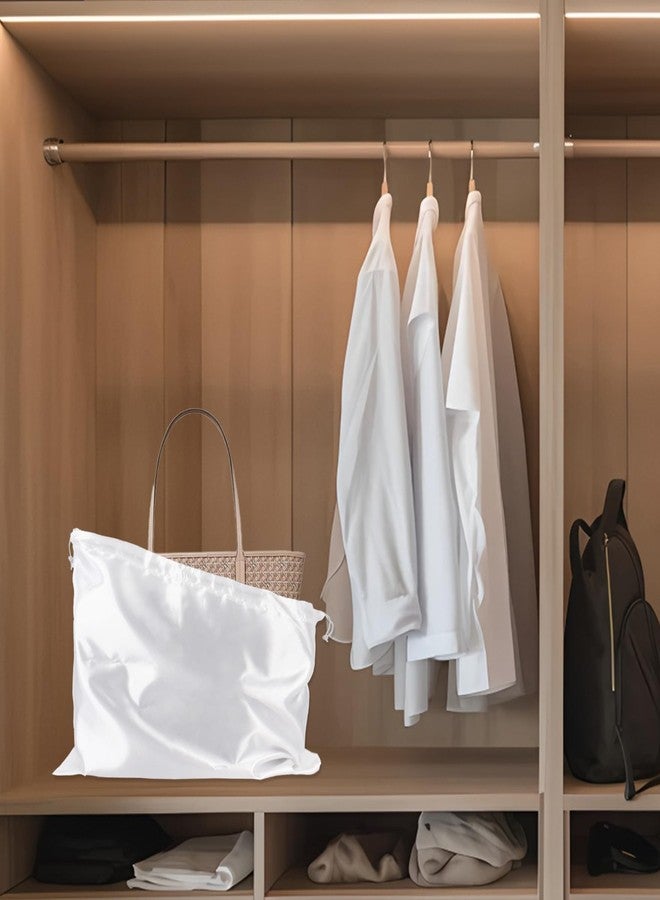 Klmnop 8 Pack Dust Bags for Handbags, Silk Dust Bag for Handbags Purses Shoes Cloth, Large & Middle Drawstring Bag with Hang Tags for Daily Travel Storage, White, Drawstring Bag - Image 5