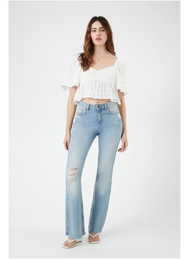 FOREVER 21 - Plaid Crochet Crop Top - Image 1