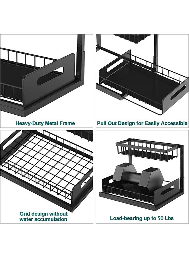 كيلا منظم خزانة قابل للسحب من طبقتين للتخزين تحت الحوض في خزائن المطبخ والحمام - Image 4
