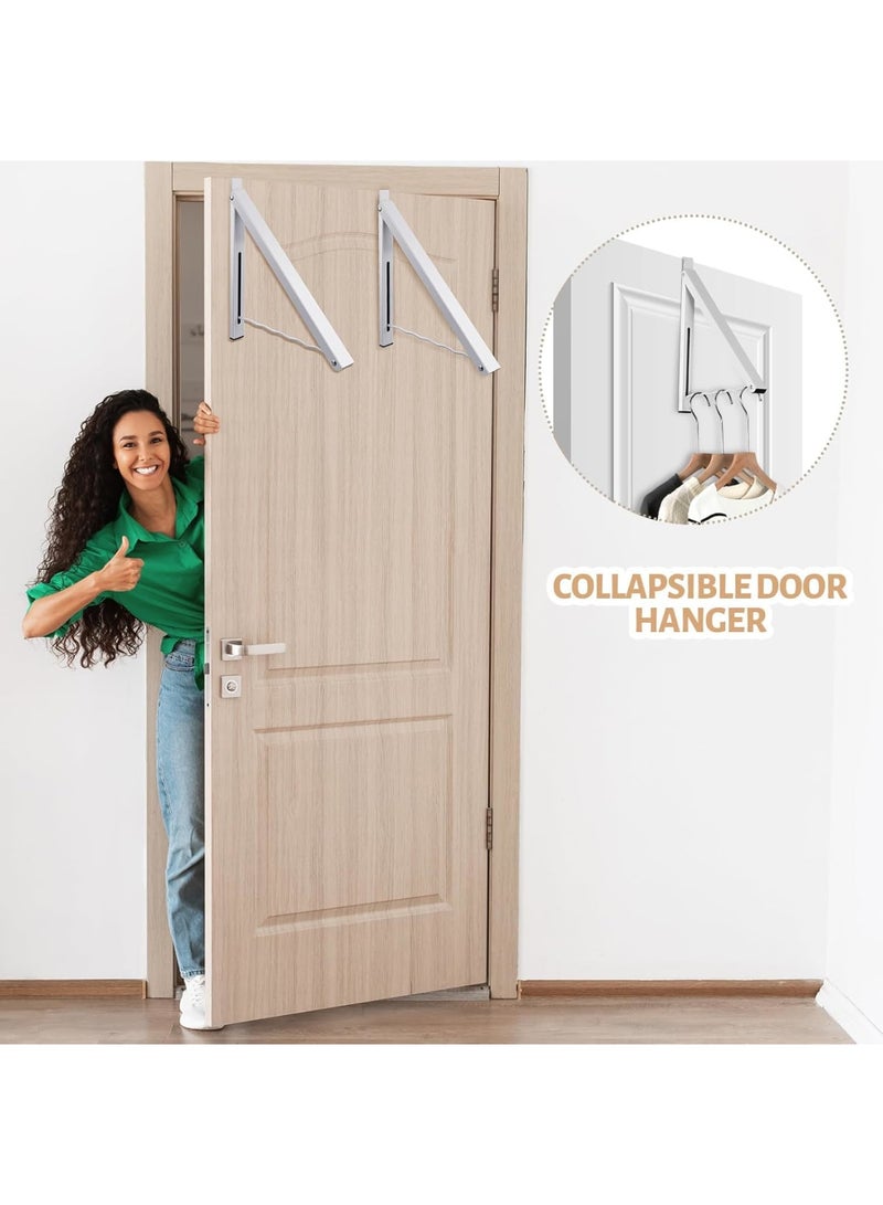 Cobest Over the Door Hooks, Over the Door Hanger Organizer, Foldable Single Closet Hanger Hooks, for Hanging Coats Hats Robes Towels Bathroom Bedroom Door Hangers (White) - Image 5