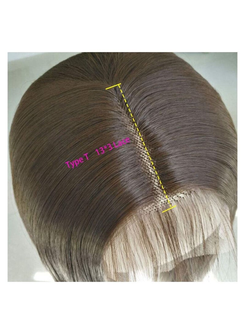 إستيل كستنائي # 6 بني طويل مستقيم شعر مستعار أمامي من الدانتيل ، شعر اصطناعي طبيعي بدون صمغ مقاوم للحرارة للنساء 100٪ شعر مستعار أنيق - Image 3