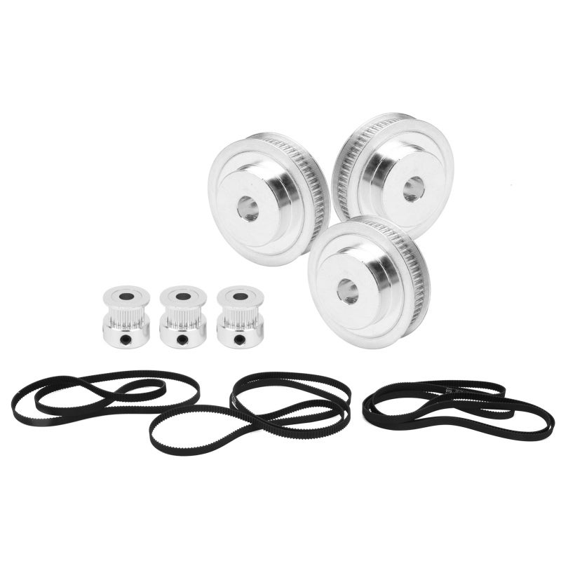 Timing Belt Pulley Set: 3 X 20 Teeth 3 X 60 Teeth Aluminum Alloy Pulleys With 3 Belts - High-Quality Oxidation Treated Durable Pulley For Milling Drilling Gear Forming Gear Hobbing Machines - Image 5