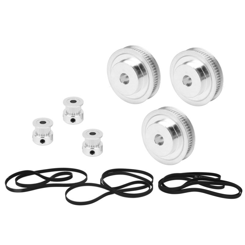 Timing Belt Pulley Set: 3 X 20 Teeth 3 X 60 Teeth Aluminum Alloy Pulleys With 3 Belts - High-Quality Oxidation Treated Durable Pulley For Milling Drilling Gear Forming Gear Hobbing Machines - Image 4