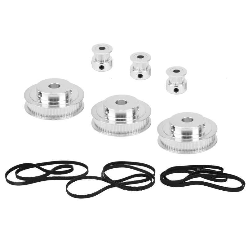 Timing Belt Pulley Set: 3 X 20 Teeth 3 X 60 Teeth Aluminum Alloy Pulleys With 3 Belts - High-Quality Oxidation Treated Durable Pulley For Milling Drilling Gear Forming Gear Hobbing Machines - Image 3