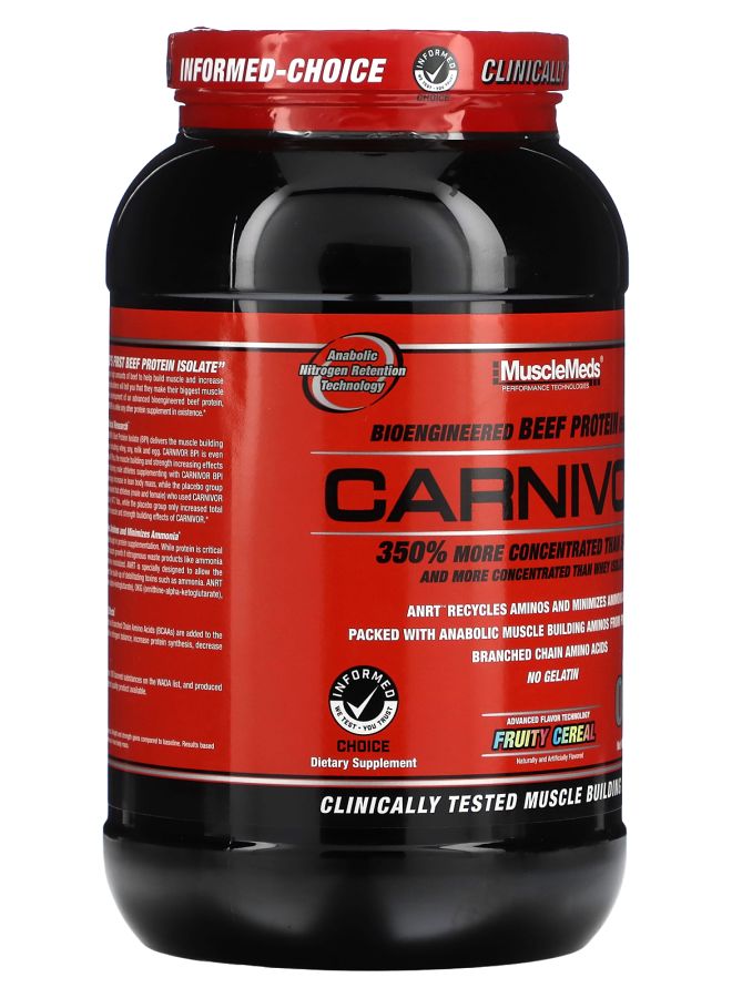 MUSCLEMEDS Carnivor Bioengineered Beef Protein Isolate Fruity Cereal 1.91 lbs (868 g) - Image 2