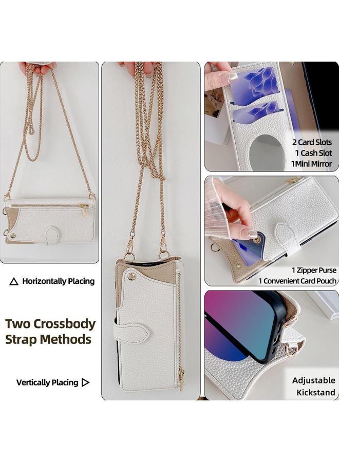 إيروريكس جراب لهاتف Samsung Galaxy S22+ 5G جراب هاتف من الجلد بتصميم ذيل السمكة بتصميم سلسلة على شكل سلسلة من الليتشي - Image 4