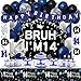 Nigifter 14th Birthday Decorations for Boys Girls 54 PCS Blue Black Party Decor 14 Year Old Boy Birthday Party Supplie with Banner Backdrop Hanging Swirls Tablecloth Bruh Its My Birthday Decorations - Image 2
