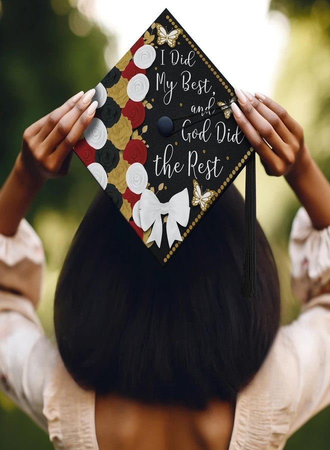 ADVANSYNC I Did My Best, And God Did The Rest Graduation Cap Topper - Image 4