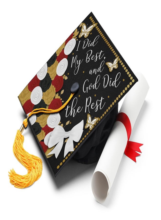 ADVANSYNC I Did My Best, And God Did The Rest Graduation Cap Topper - Image 1