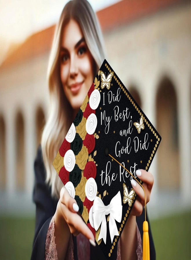 ADVANSYNC I Did My Best, And God Did The Rest Graduation Cap Topper - Image 3