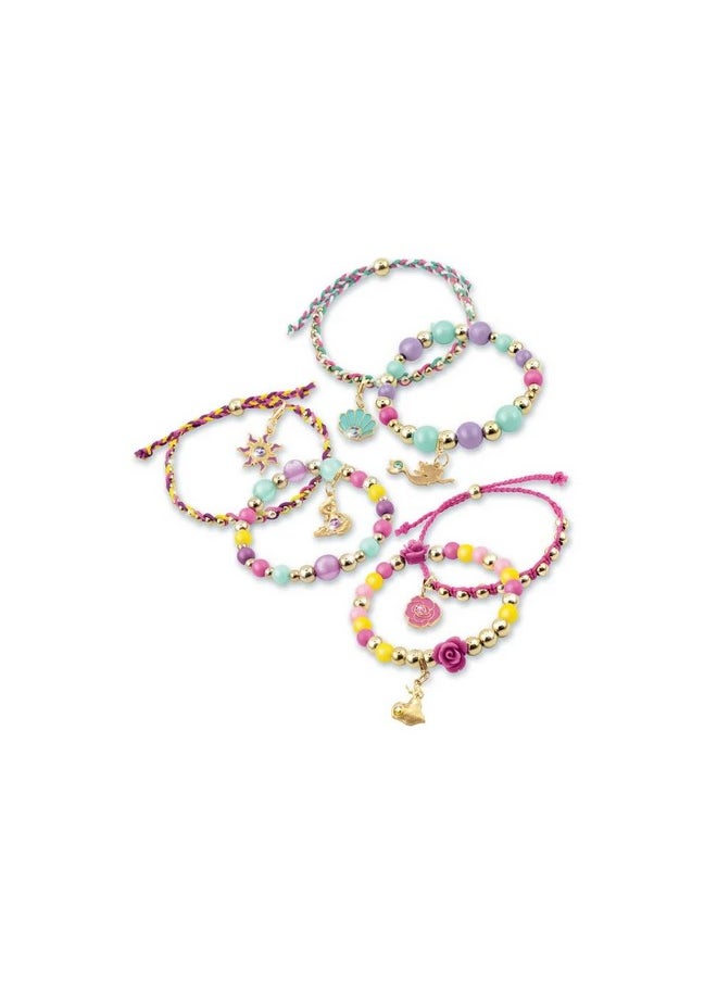 Make It Real Make It Real Disney Princess Crystal Dreams Jewelry Kit - DIY Bead & Charm Bracelet Set with Swarovski Crystals, Includes Supplies & Exclusive Princess Book - Create 6 Bracelets, Ages 8  - Image 4