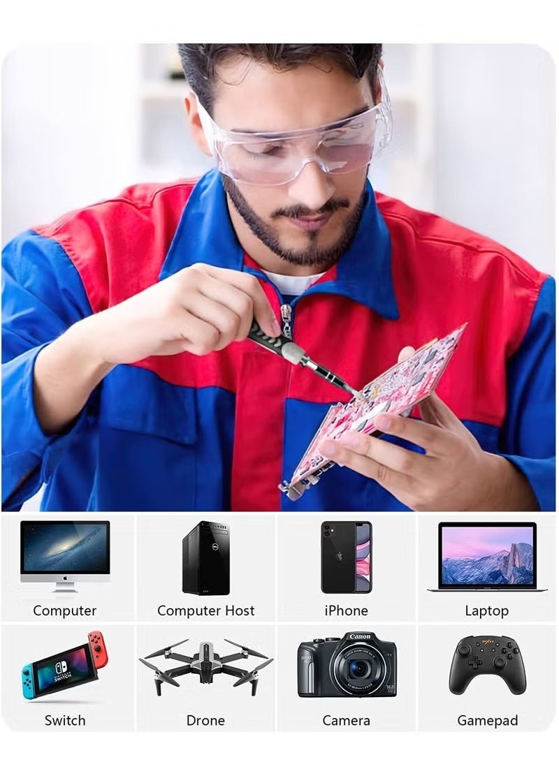 ELTRAZONE 130 in 1 Electronics Screwdriver Set with 121 Magnetic Bits, Precision Repair Tool Kit with Tweezers, Flat Phillips Pentalobe Torx Star Screwdriver for Phone, Laptop, PC, Computer, Tablet & Game Console - Image 2