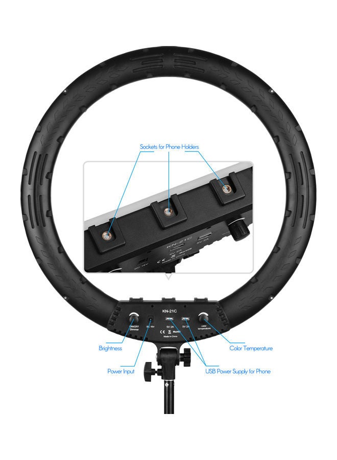 إسكدنيا ضوء LED حلقي قابل للتعتيم أبيض - Image 4