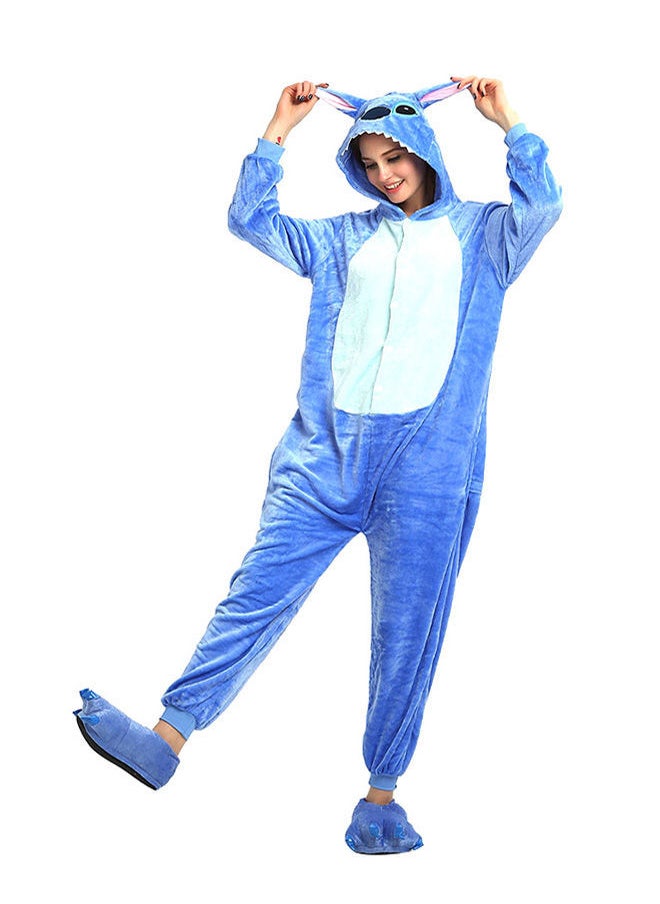 NIBEMINENT - Cartoon Pattern Comfy Onesie Blue/White - Image 1