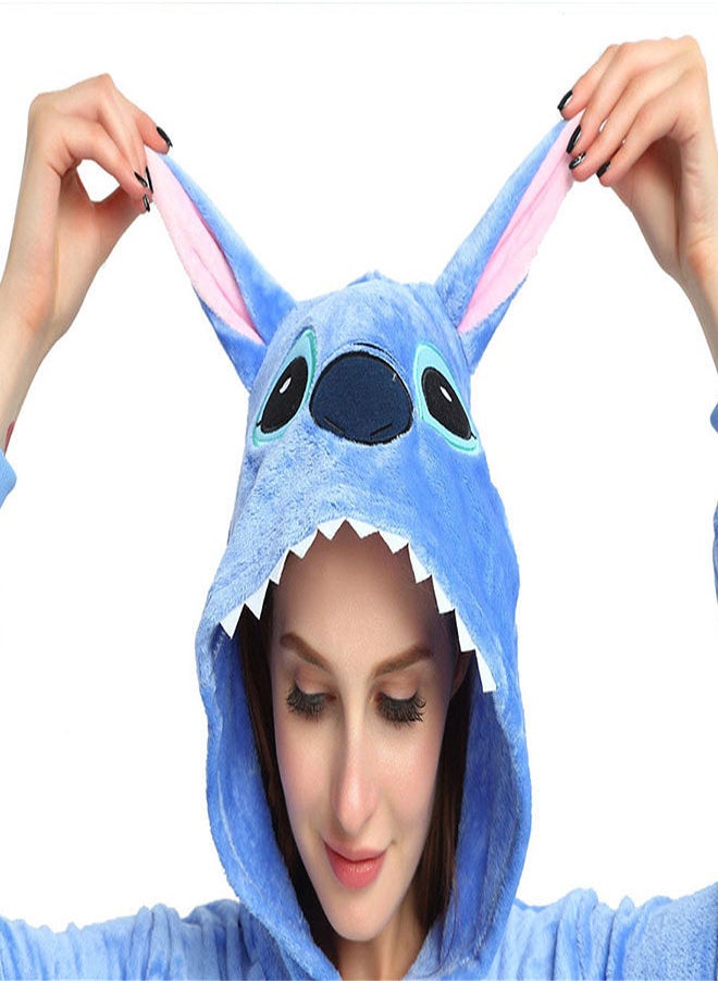 NIBEMINENT - Cartoon Pattern Comfy Onesie Blue/White - Image 1