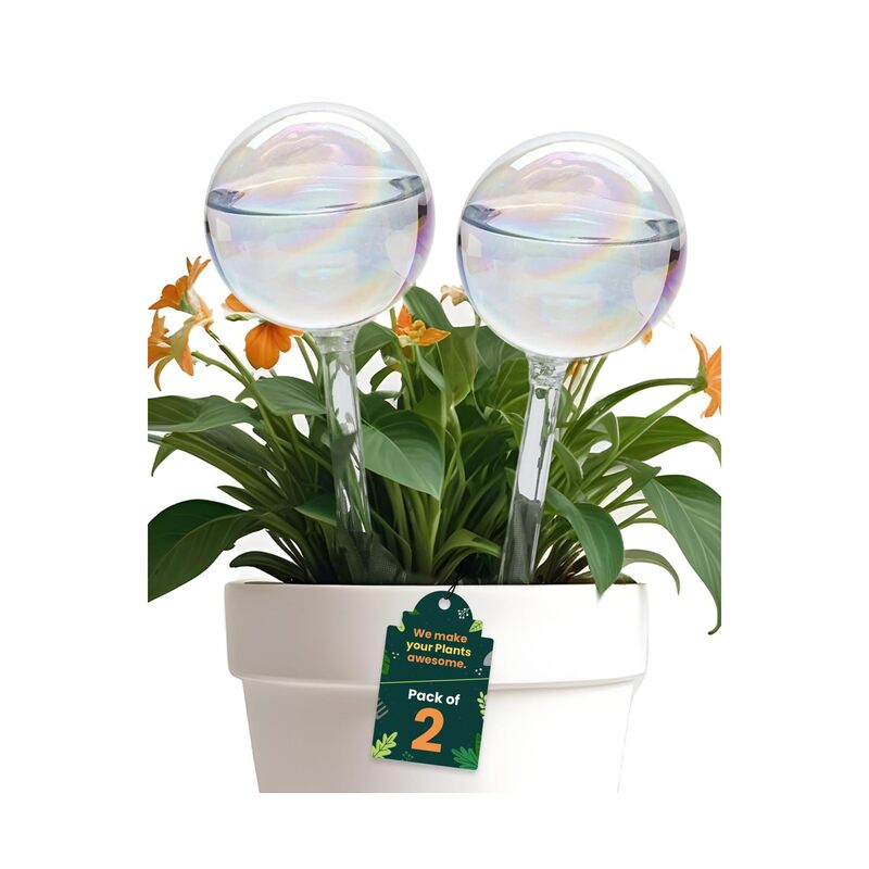 يُسلِّم 2 قطعة من مسامير الري الذاتي للنباتات، كرات زجاجية لري النباتات، ملحق للري الذاتي للنباتات، جهاز ري أوتوماتيكي للنباتات الداخلية، أجهزة ري النباتات - Image 1