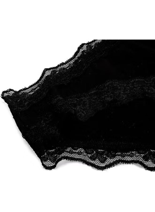 Hanady Women's three-piece panty set – comfortable cotton fabric with lace trim – multi colour– suitable for everyday wear - Image 3