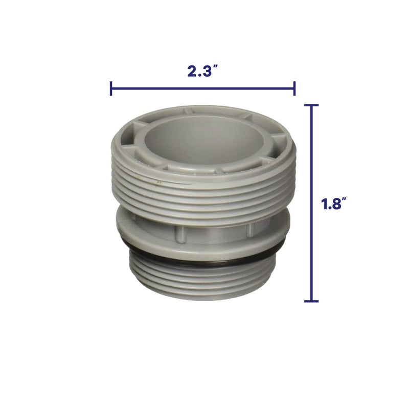 GAME 4560 40mm Hose to 1 1/2 Inch Inlet/Outlet, Adapter Conversion Kit (For Intex & Bestway Pools), 2 Count (Pack of 1) ,Grey - Image 2