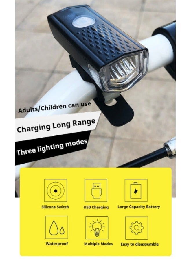 AL RAID Set of 2 Bike Lights, Bike Indicator Lights Front Headlight and Back Rear Taillight with USB Rechargeable, IPX6 Waterproof 3 Modes, MTB Off Road Lights Suitable for All Kinds of Bicycles (USB Cable Included) - Image 4