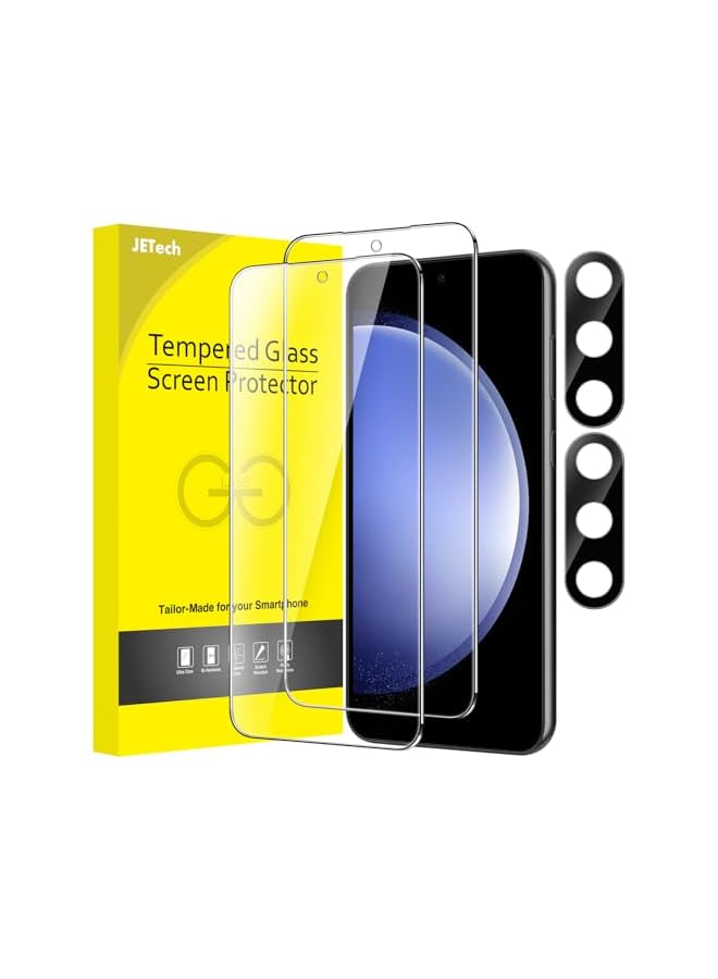 JETech Screen Protector for Samsung Galaxy S23 FE 6.4-Inch with Camera Lens Protector, Tempered Glass Film, Fingerprint ID Compatible, HD Clear, 2-Pack Each - Image 1