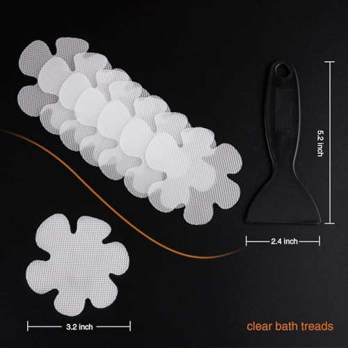 Secopad Original 36PCS Transparent Bathtub Stickers Non-Slip, Safety Shower Treads Adhesive Appliques with Premium Scraper - Image 3