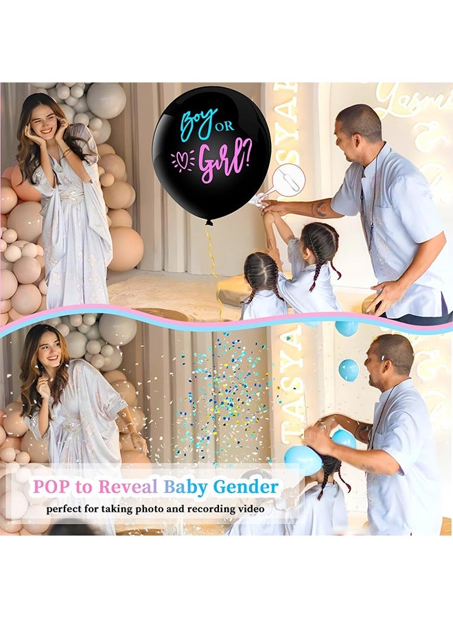 Thickened Gender Reveal Balloon - Gender Reveal Confetti Balloons with Pink and Blue Confetti – 36 Inch Black Gender Reveal Balloons Perfect for Taking Photos and Videos  - Image 3