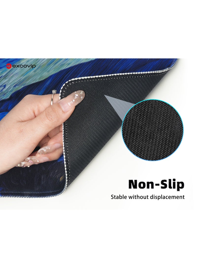 excovip Starry Night Cat Gaming Mouse Pad XL Large Mouse Mat Extended Keyboard Mouse Pad Anime Mousepad with Non-Slip Base and Stitched Edge Mouse Mat for Desk Home Office Gaming 800x300mm - Image 5