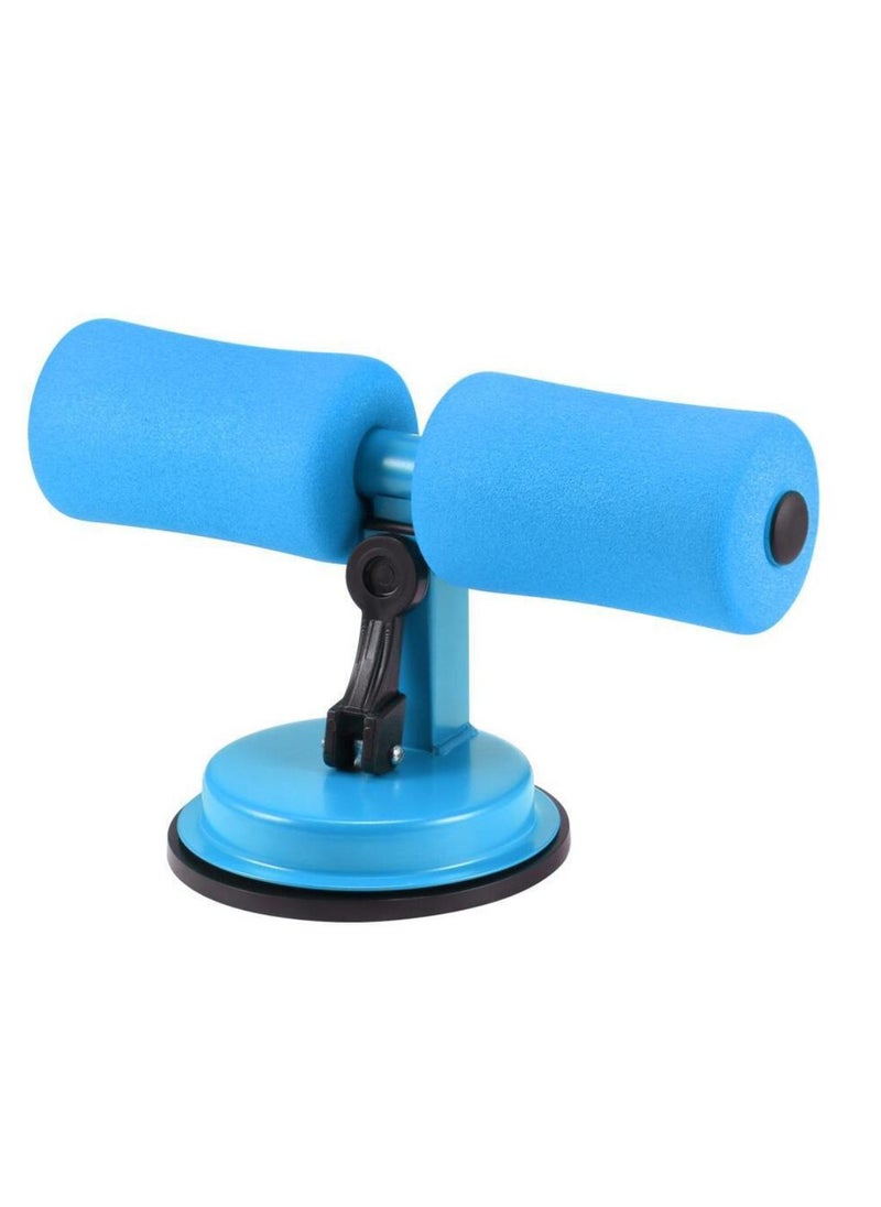 Yuwell Self Suction Sit Up Floor Bar With Strong Suction Cup For Men and Women Portable 3 Level Adjustable Gym Equipment For Home and Gym Workout Blue  - Image 1