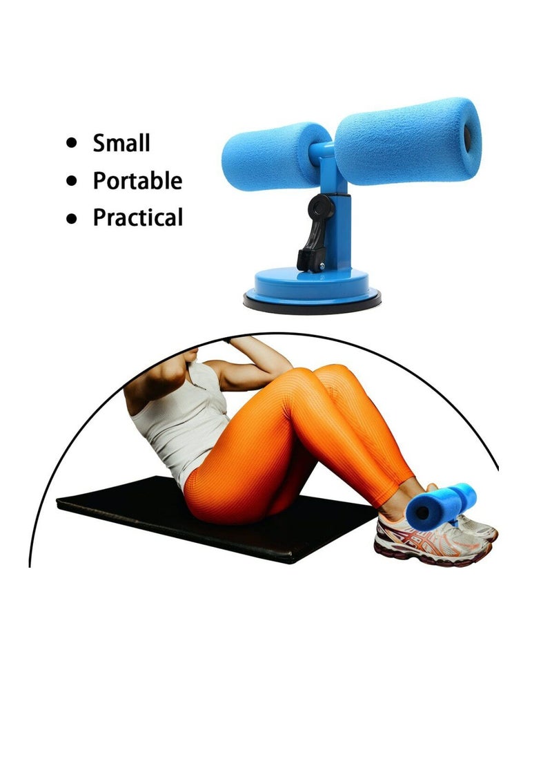Yuwell Self Suction Sit Up Floor Bar With Strong Suction Cup For Men and Women Portable 3 Level Adjustable Gym Equipment For Home and Gym Workout Blue  - Image 2
