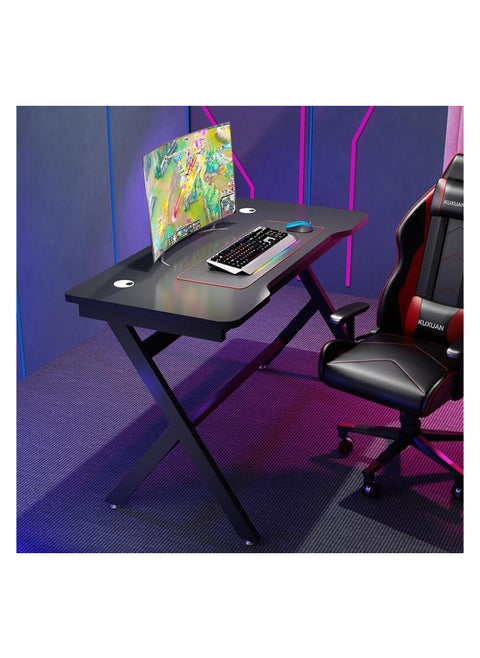Double gaming table for computer, office, home, bedroom, office and games with additional shelves 120 cm