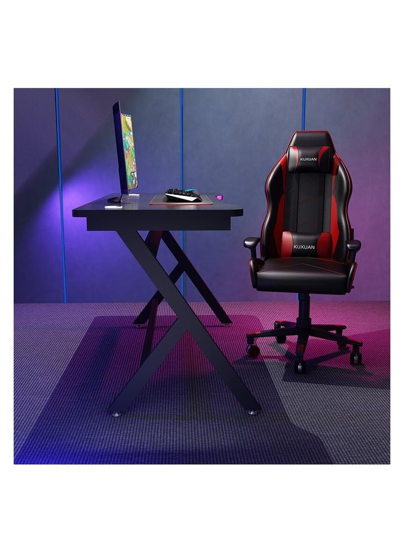 Double gaming table for computer, office, home, bedroom, office and games with additional shelves 120 cm