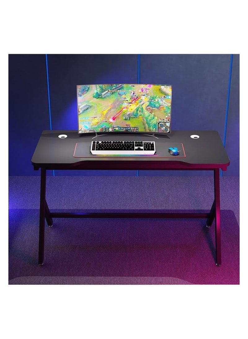 Double gaming table for computer, office, home, bedroom, office and games with additional shelves 120 cm