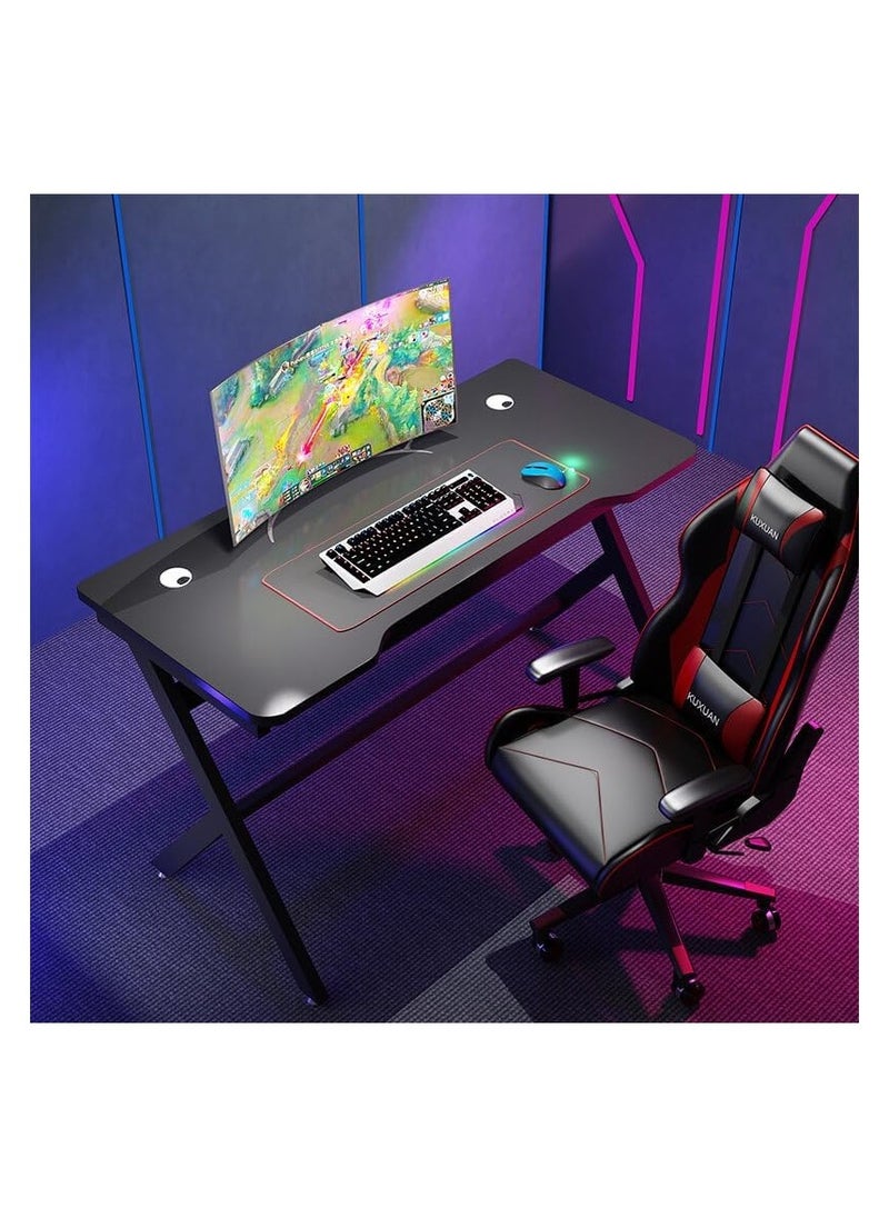 Double gaming table for computer, office, home, bedroom, office and games with additional shelves 120 cm