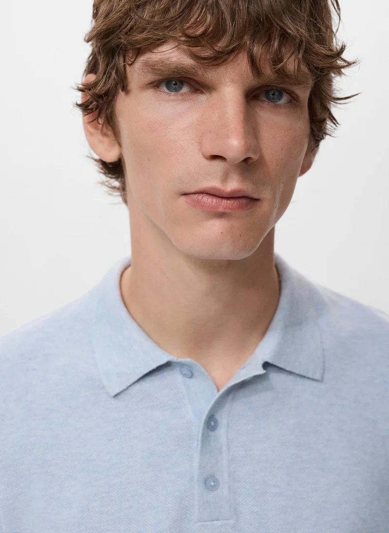 Mango Man Structured knitted slim-fit polo shirt