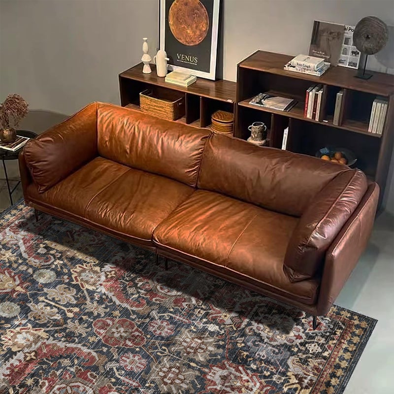 RUGSURE Washable Area Rugs - Perfect for Living Room, Bedroom, Kids Room, Nursery - Stain & Water Resistant Non-Slip, Pet & Child Friendly, Vintage Tribal Area Rugs (Rust, 5' x 7') - Image 5