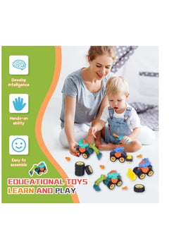 Y&D Digger Toys, Dinosaurs Construction Dinosaur Truck with Screwdriver, Bulldozer, Excavator,Road Roller for Kids Boys Birthday Toys(4Pcs)  - Image 4